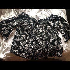 Off the shoulder long sleeve shirt